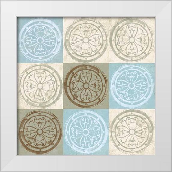 Saunders, Alonzo 15x15 White Modern Wood Framed Museum Art Print Titled - Blue Squared II