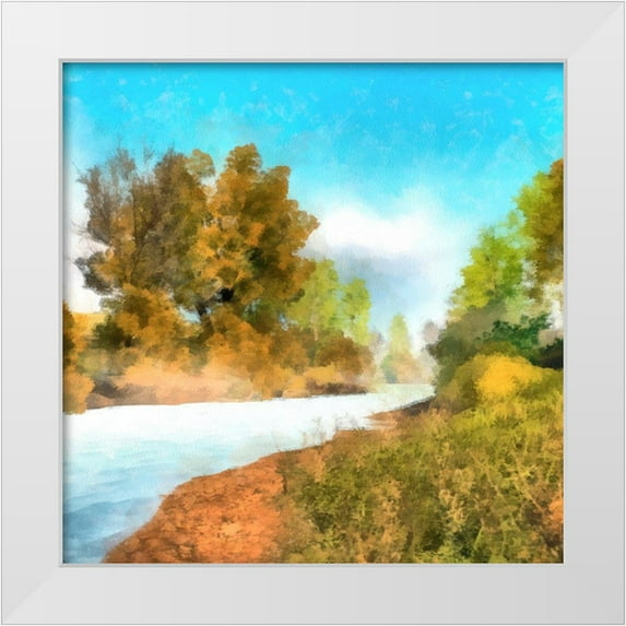 Saunders, Alonzo 15x15 White Modern Wood Framed Museum Art Print Titled - Down Stream II