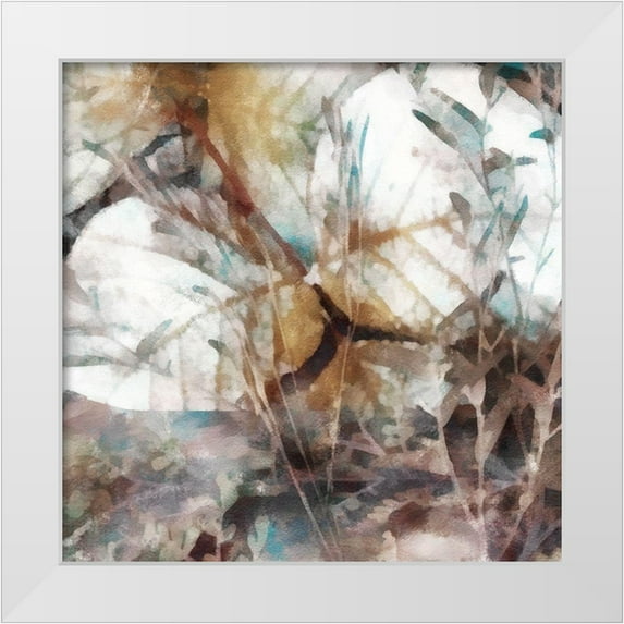 Saunders, Alonzo 15x15 White Modern Wood Framed Museum Art Print Titled - Neutral Summer Leaves II
