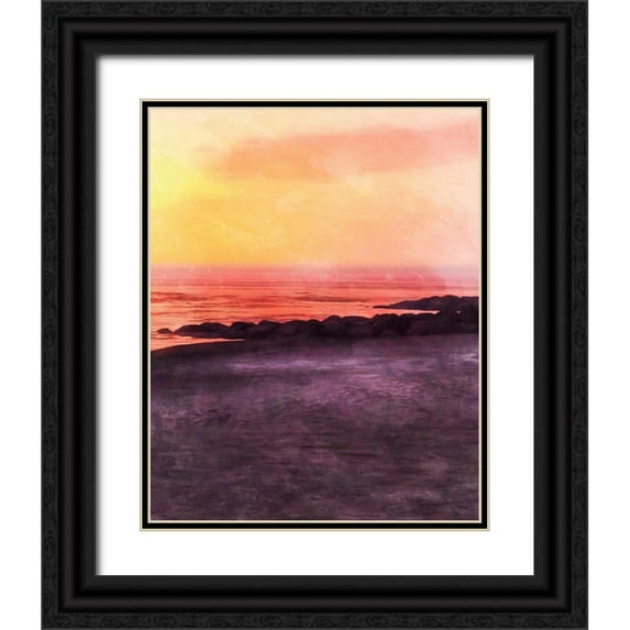 Saunders, Alonzo 15x18 Black Ornate Wood Framed with Double Matting Museum Art Print Titled - Beachland II