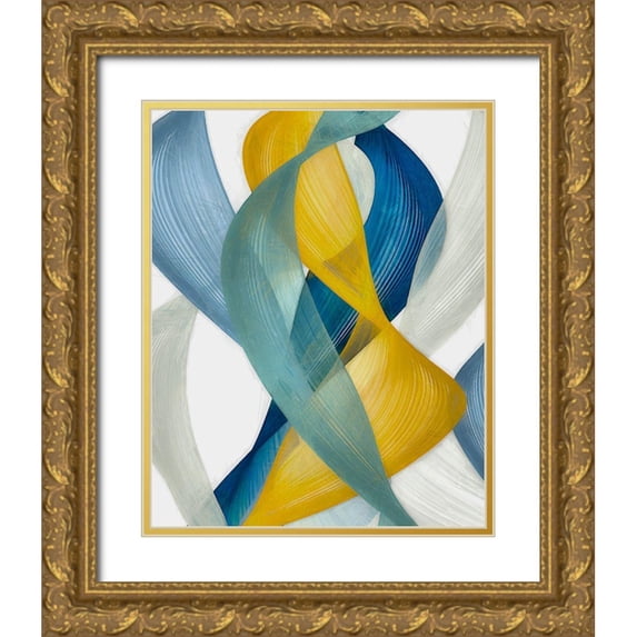 Saunders, Alonzo 15x18 Gold Ornate Wood Framed with Double Matting Museum Art Print Titled - Horizontal Bands I