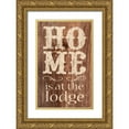 thumbnail image 1 of Saunders, Alonzo 17x24 Gold Ornate Wood Framed with Double Matting Museum Art Print Titled - At The Lodge, 1 of 4
