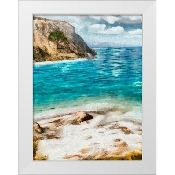 Saunders, Alonzo 19x24 White Modern Wood Framed Museum Art Print Titled - Seaside Views I
