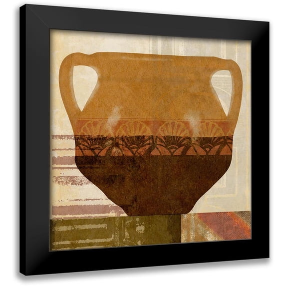 Saunders, Alonzo 20x20 Black Modern Framed Museum Art Print Titled - Ethnic Pot II
