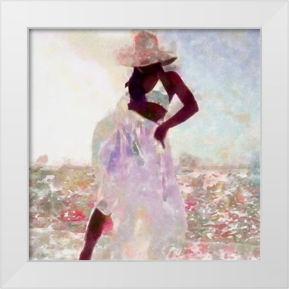 Saunders, Alonzo 20x20 White Modern Wood Framed Museum Art Print Titled - Her Colorful Dance I