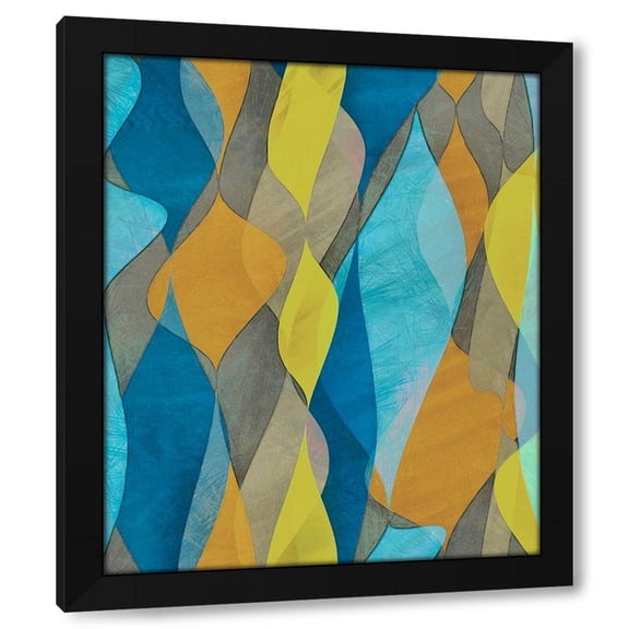 Alonzo Saunders 20x23 Black Modern Wood Framed Wall Art Titled - Colorful Cascade I