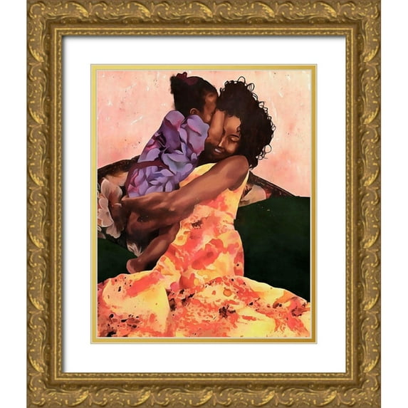 Saunders, Alonzo 20x24 Gold Ornate Wood Framed with Double Matting Museum Art Print Titled - Her Strength