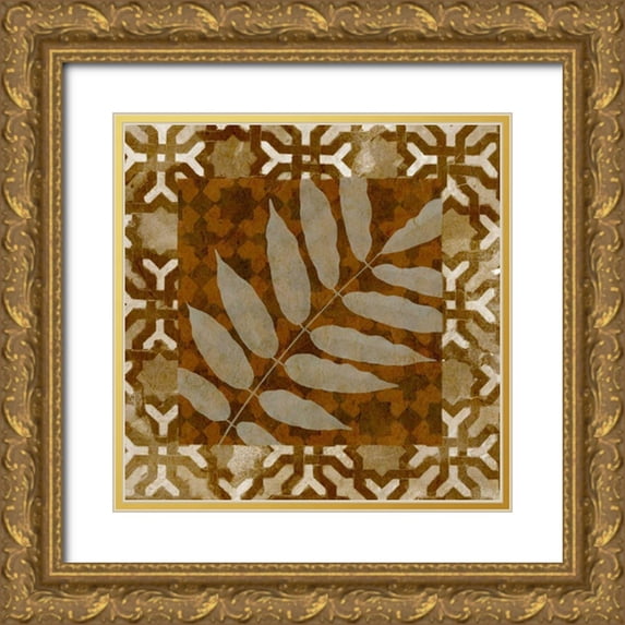 Saunders, Alonzo 26x26 Gold Ornate Wood Framed with Double Matting Museum Art Print Titled - Shades of Brown I