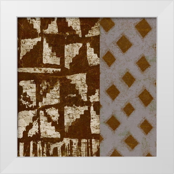 Saunders, Alonzo 26x26 White Modern Wood Framed Museum Art Print Titled - Tribal Essence 2