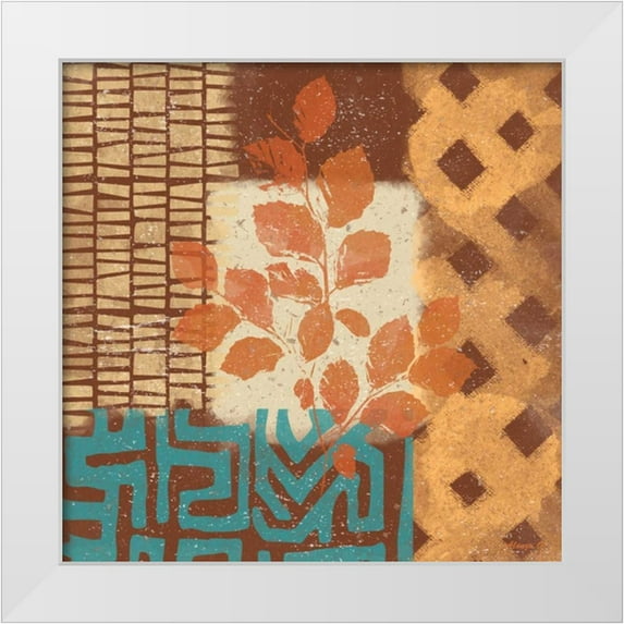 Saunders, Alonzo 26x26 White Modern Wood Framed Museum Art Print Titled - Tribal Life I