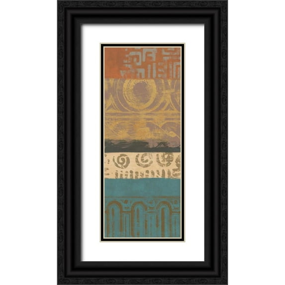 Saunders, Alonzo 8x14 Black Ornate Wood Framed with Double Matting Museum Art Print Titled - African Panel 2
