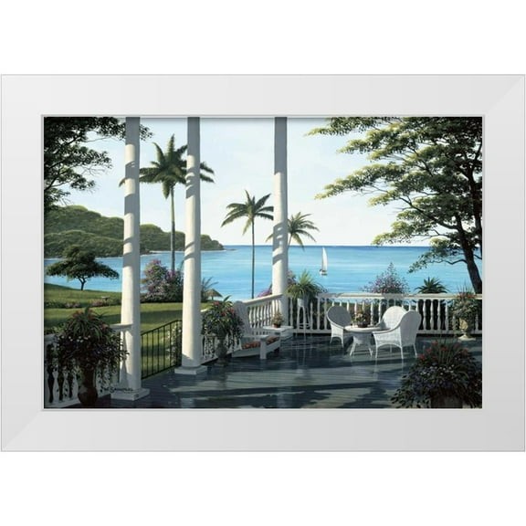 Saunders, Bill 24x17 White Modern Wood Framed Museum Art Print Titled - Caribbean Comfort