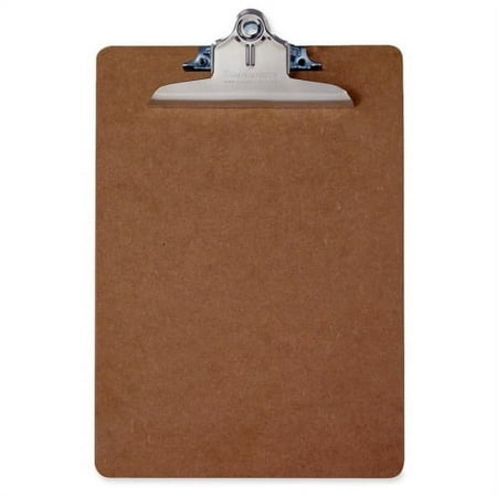 Saunders Brown Hardboard Clipboards 1" Clip Capacity - 8 1/2" x 11" - Spring Clip - Standard - Hardboard - Brown - 1 / Each