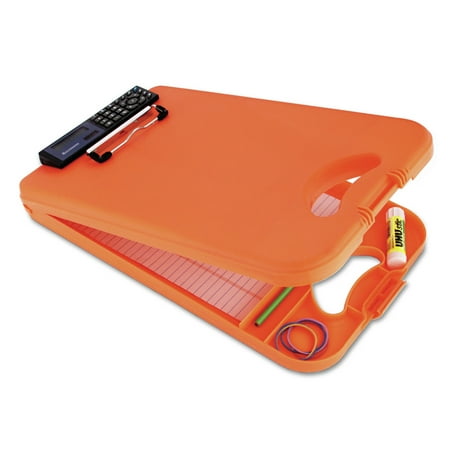 Saunders Deskmate II with Calculator, 0.5" Clip Cap, 8.5 x 11 Sheets, Hi-Vis Orange
