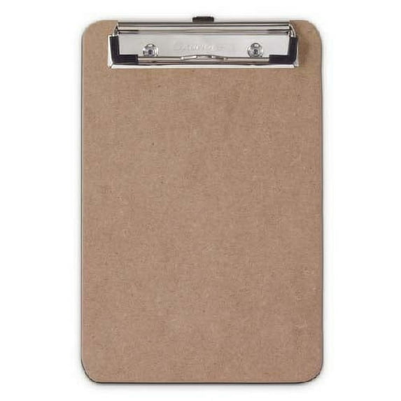 Saunders US-Works 05510 Recycled Hardboard Clipboard - Brown, Memo Size Writing Board with Low Profile Clip