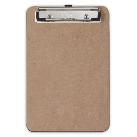 Saunders Hardboard Memo Size Clipboard (6" x 9") with Low Profile Clip and Hanging Hole