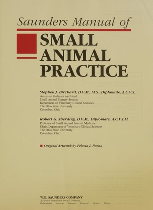 Pre-Owned Saunders Manual of Small Animal Practice (Hardcover) 072163219X 9780721632193