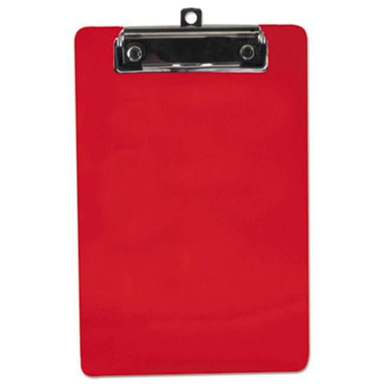 Saunders Manufacturing 518 0.5 in. Capacity Plastic Clipboard  6 x 9 Sheets - Red - Pack of 12