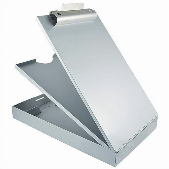 Saunders Metal Clipboard with Storage, Letter Size - Heavy Duty Dual Storage - Silver