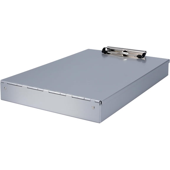 Saunders Metal Clipboard with Storage - Letter Size Heavy Duty Contractor Grade Clipboard - Dual Storage Form Holder with Low Profile Clip Made in USA$$