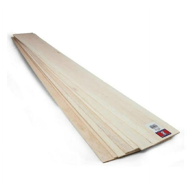 Saunders Midwest 5027703 0.16 x 3 in. 3 ft. Basswood Sheets - Pack of 20