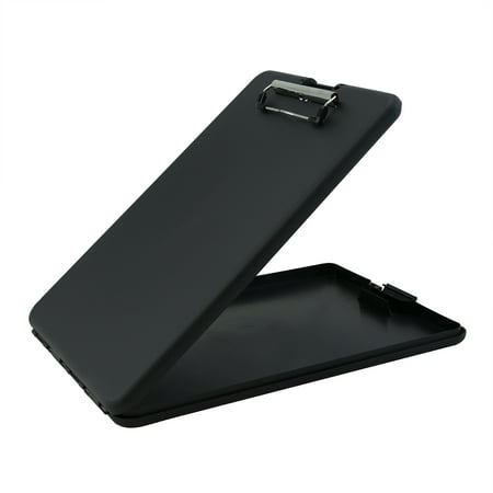 Saunders Plastic Storage Clipboard, Low Profile Clip, Letter Size Form Holder, Black