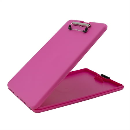 Saunders Plastic Storage Clipboard, Low Profile Clip, Letter Size Form Holder, Pink
