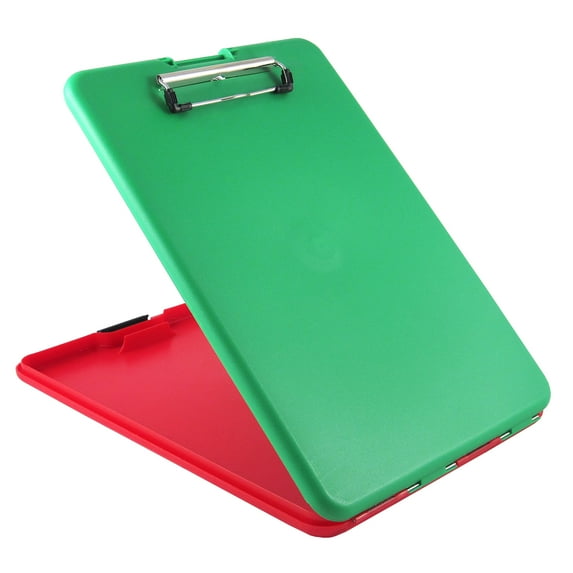 Saunders Plastic Storage Clipboard, Low Profile Clip, Letter Size Form Holder, Red & Green
