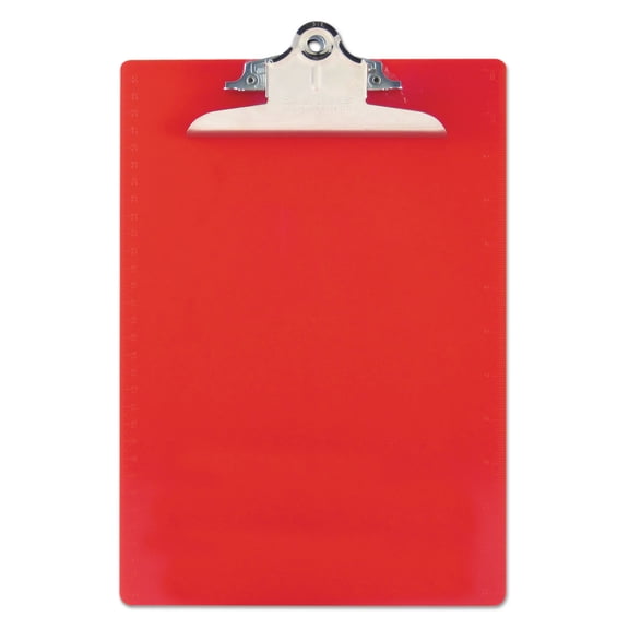 Saunders Recycled Plastic Clipboards 1" Clip Cap 8 1/2 x 12 Sheets Red 21601