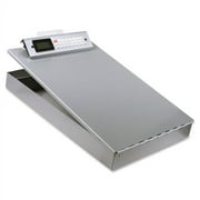 Saunders Redi-Rite Form Holder with Calculator 1" Clip Capacity - Stationary - 8 1/2" x 12" - Spring Clip - Aluminum - Silver - 1 Each