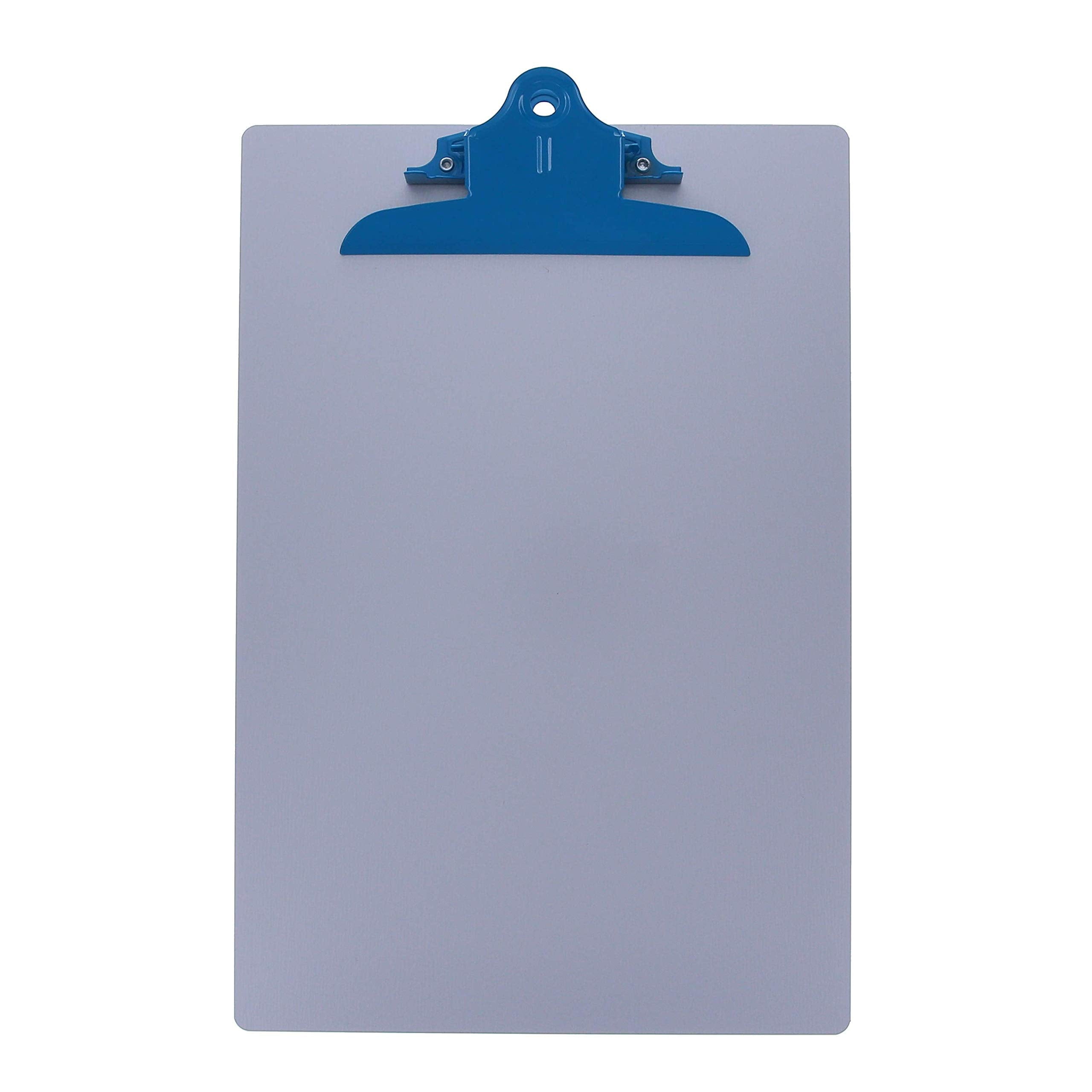 Saunders Silver Recycled Aluminum Clipboard with Blue Clip 8.5 x 11