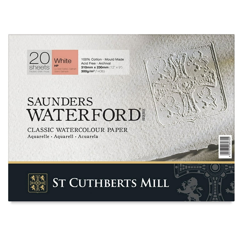 Saunders Waterford Watercolor Block - 9 x 12, Hot Press, 140 lb (300  gsm), 20 Sheet Block