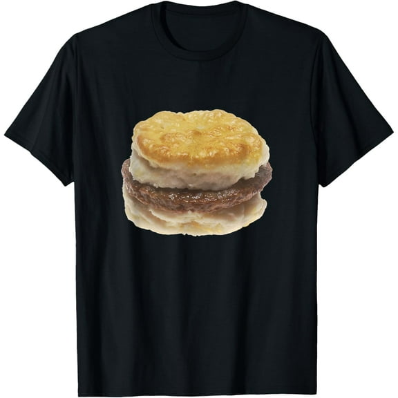 Sausage Biscuit Sandwich T-ShirtMen and women, White Black T-shirt, size: Extra large S-1807XL