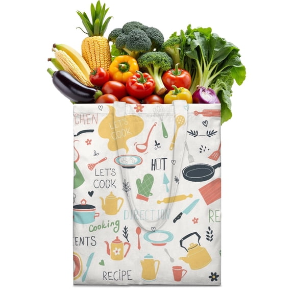 Sausage Canvas Tote Bag – Smoked Meat Vintage Retro Kawaii Fruit Minimalist Pastel Fruit BBQ Food Coffee Reusable Canvas Shopping Tote Lightweight Foldable Bag for Women