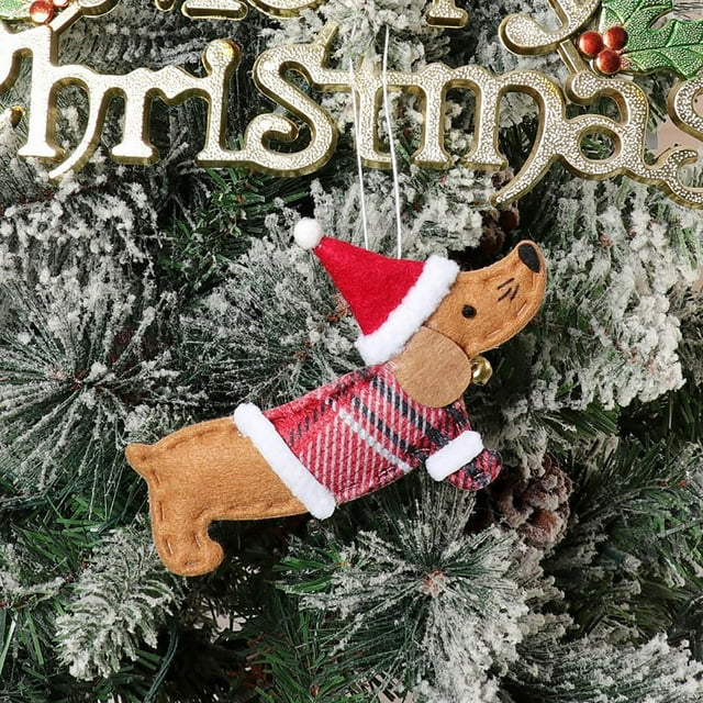Sausage Dog Christmas Ornaments Dog Hanging Decor Christmas Tree Pendants Sausage Dog Figurines