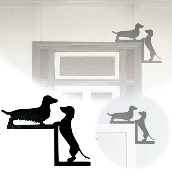 Sausage Dog Door Corner Decoration - Sausage Dog Porch and Front Door Welcome Sign Door Top Decoration Script Decoration Sign Door Home and Walls - 1X Dachshund Door Corner Decoration