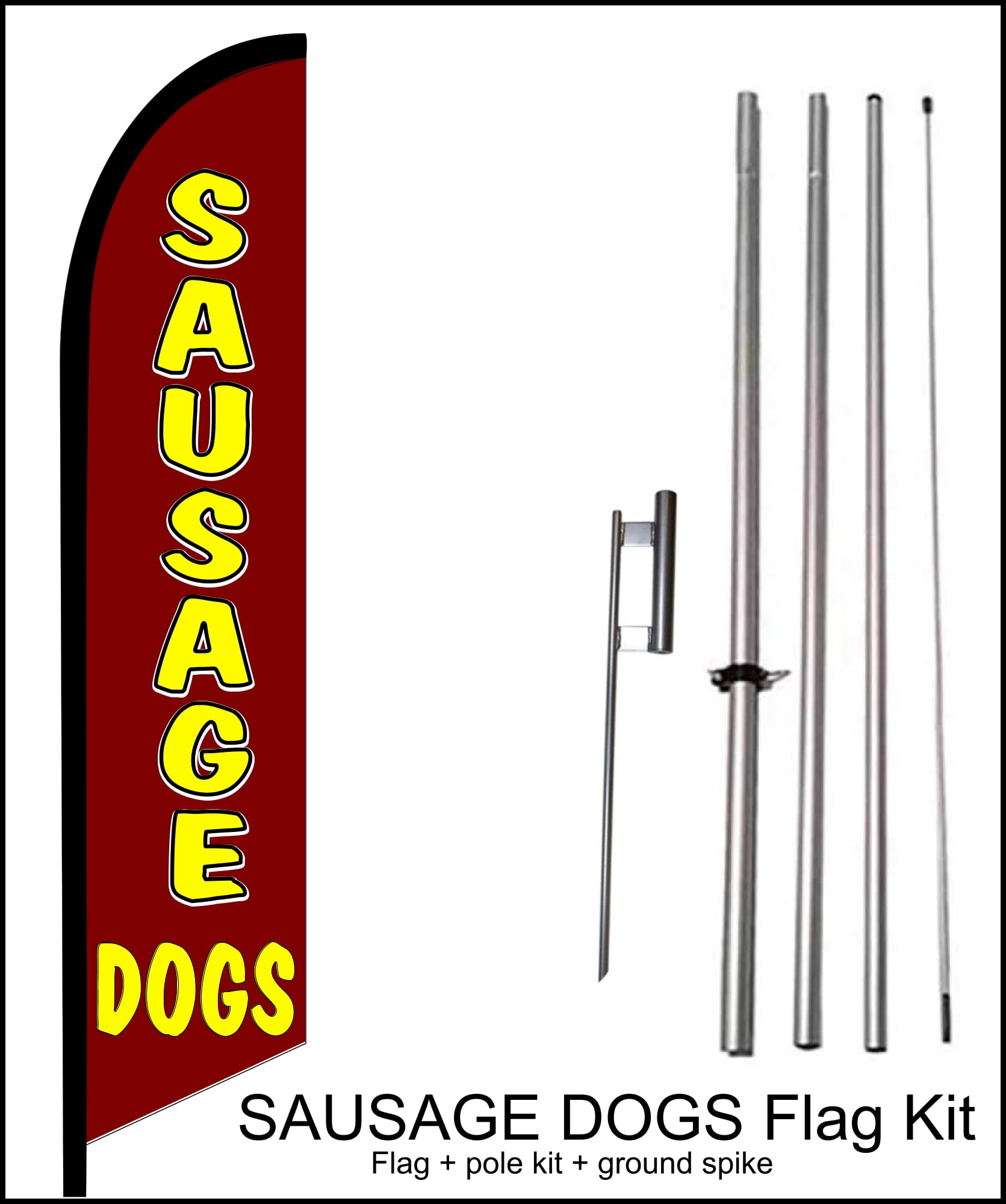 Sausage Dogs Swooper Flag Kit for Outdoor Use  15 ft Tall - by flagsandsigns
