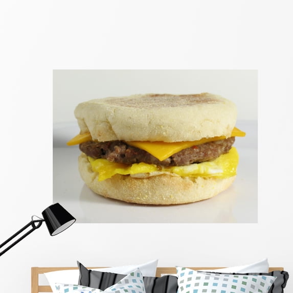 Sausage Egg Sandwich Wall Mural by Wallmonkeys Peel and Stick Graphic (48 in W x 30 in H) WM121297