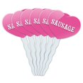 thumbnail image 1 of Sausage Heart Love Cupcake Picks Toppers - Set of 6, 1 of 1