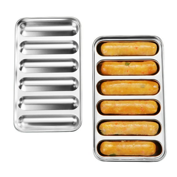 Sausage Making Mold, 2 Pieces Stainless Steel Hot Dog Mold DIY Sausage Maker Non Stick Homemade Hot Dog Maker with Lid DIY Homemade Sausages