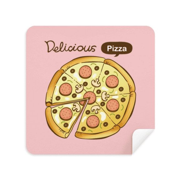 Sausage Mushroom Pizza Italy Foods Glasses Cloth Screen Cleaner Suede Fabric 2 Pack