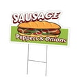 thumbnail image 1 of Sausage Peppers & Onions Yard Sign 12" X 16" & Stake | Advertise Your Business | Stake Included Double Sided Image | Made in The USA, 1 of 3