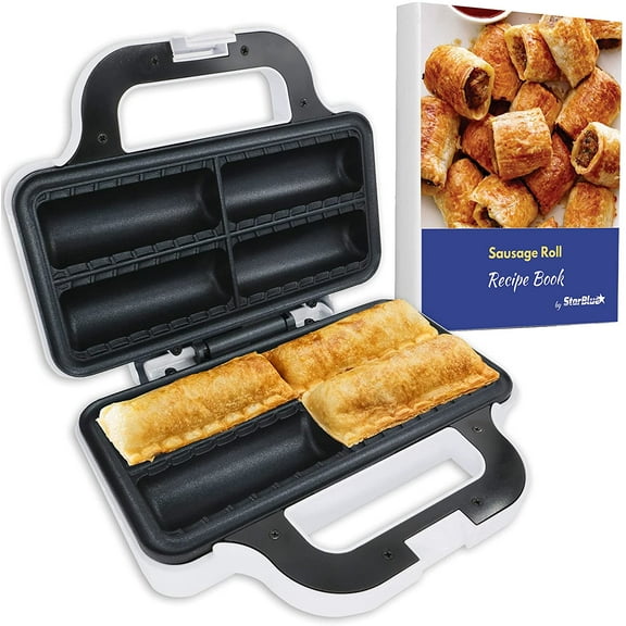 Sausage Roll Maker by StarBlue with FREE Recipe ebook Make 4 Quick and Delicious Breakfast Sausage Rolls and Snacks in Minutes AC120V 60Hz 850W