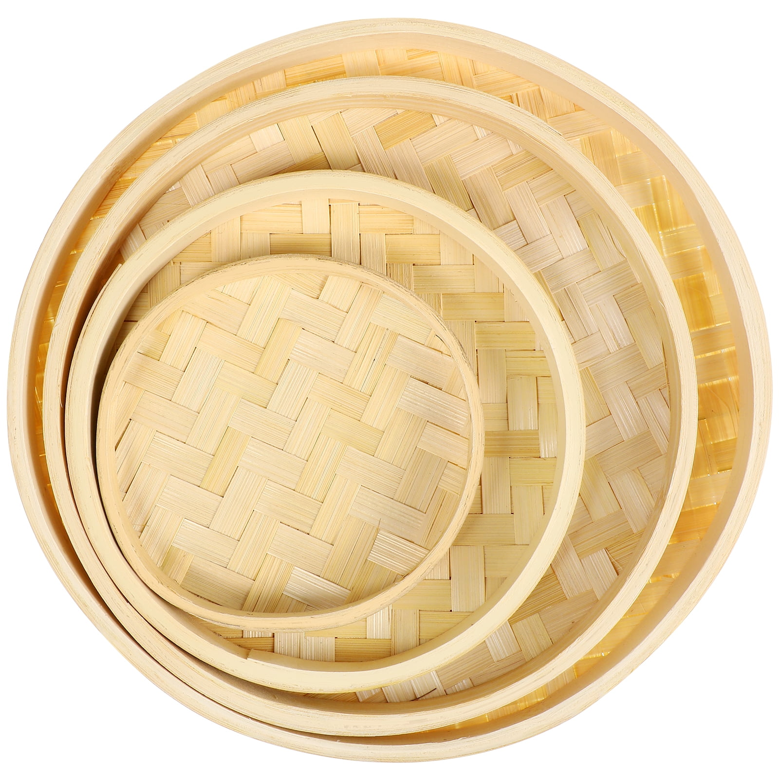 BESTONZON Khaki Woven Dustpan Synthetic Material Decorative Storage Container for Painting DIY Decor 4pcs