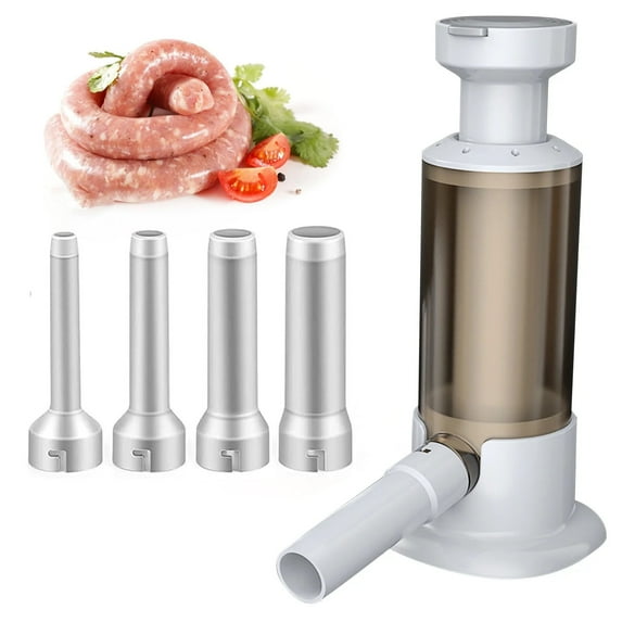Sausage Stuffer, Food Grade Sausage Machine with 4 Stuffing Tubes, Manual Sausage Maker, Sausage Making Kit, 2.2lb Meat Filling Sausage Artifact for Household