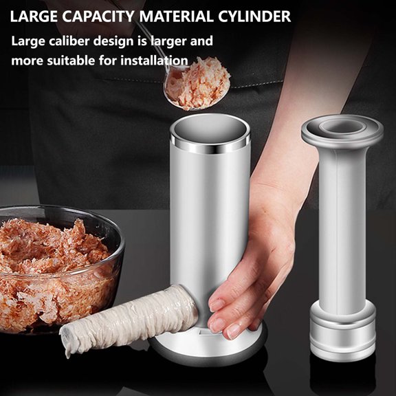 Sausage Stuffer,Meat Stuffer,Sausage Maker,Sausage Stuffer, Homemade Manual Sausage Maker, Fast Meat Filling Machine, Food Grade Kitchen Sausage Stuffer Tool(Silver)
