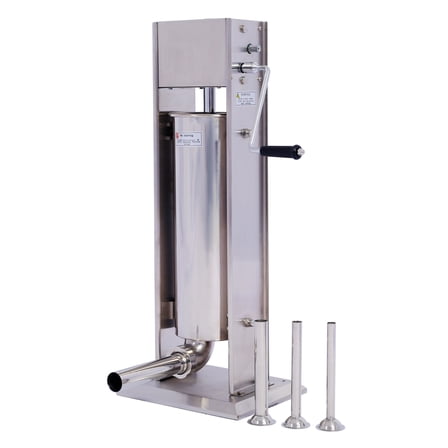 Sausage Stuffer Stainless Steel, 7L/15LB Vertical Sausage Maker, Dual Speed Meat Filler with 4 Tubes