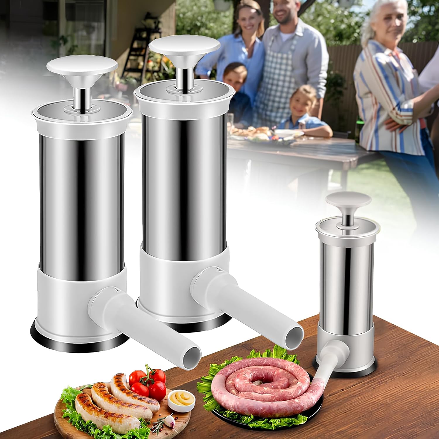Check Stuffer Size Sausage Stuffer With 4 Different Sizes Stuffing Tubes,2024 New Sausage ...