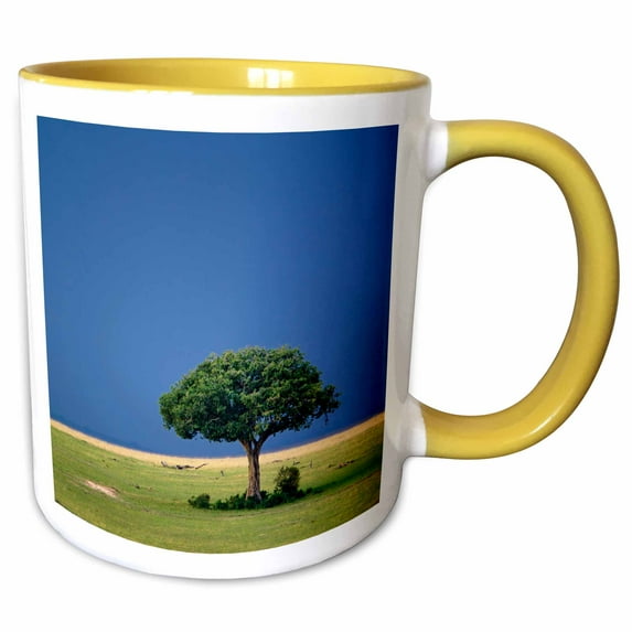 3drose, Sausage Tree in Plains, Masai Mara Game Reserve, Kenya-af21 Aje0561 - Adam Jones, 11oz Two-tone Yellow Mug