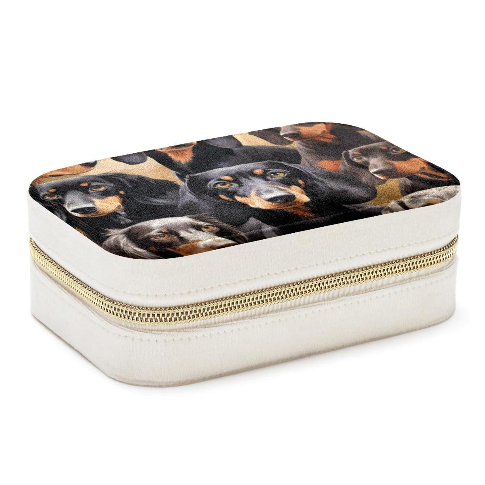 Sausage Whole Velvet Portable Decorative Box with Removable Compartment ...